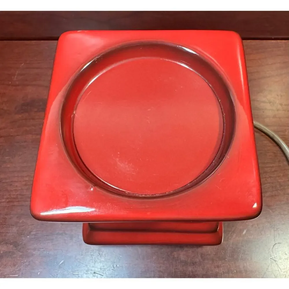 Gold Canyon Red Footed Pedestal Candle Wax Pod Electric Warmer with Timer